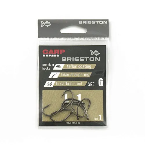 Крючок Brigston L-1Teflon № 6 ( уп. 6 шт.)