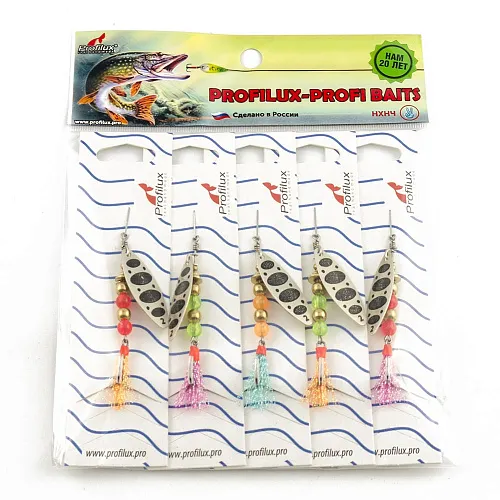 Блесна вращающаяся Profilux Лонг2 5гр цв. 01-м серебро матовое (5 шт в упак.)