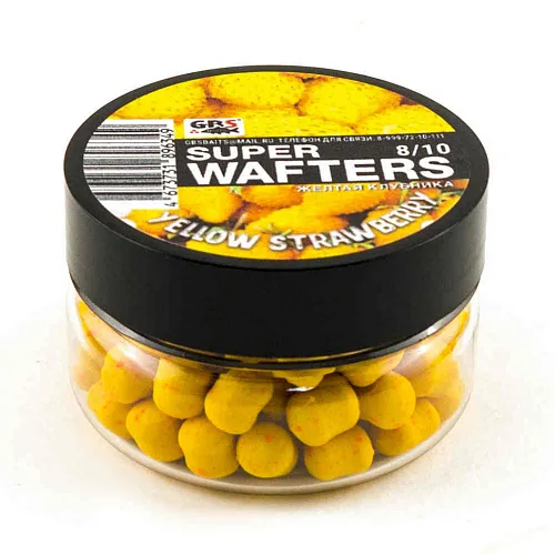 Бойлы нейтральной плавучести (Wafters) GBS Желтая клубника 8х10мм