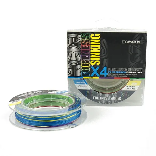 Шнур Caiman Fortness sinking 4PE 0,20 мм150 м multicolor 225523