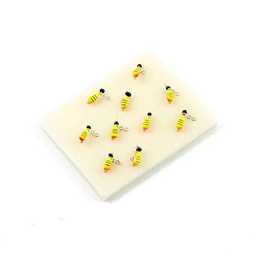 Мормышка вольфрамовая Мастив Капля 3 петля художественный(желт), цепочка 0,5гр (серебро)