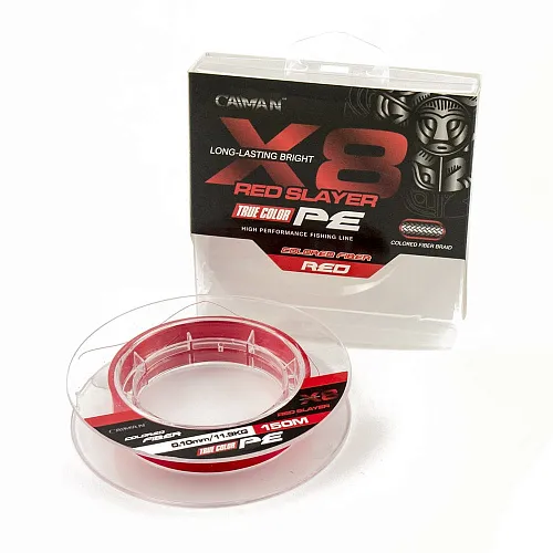 Шнур Caiman 8Х PE Red Slayer 150m 0,10мм