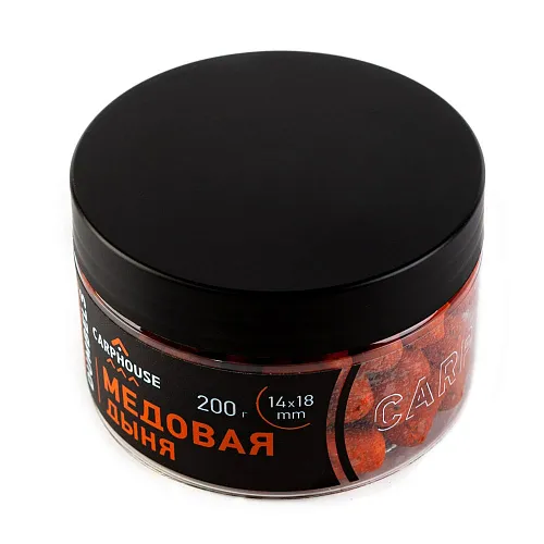 Бойлы Carp House пылящие насадочные дамбелс 14*18 мм Медовая дыня (банка 200гр)