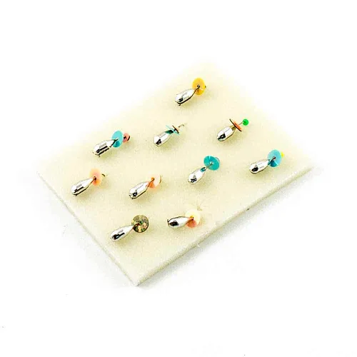 Мормышка вольфрамовая Мастив Опарыш 3 петля серебро+цвет, пайетка, 0,5гр