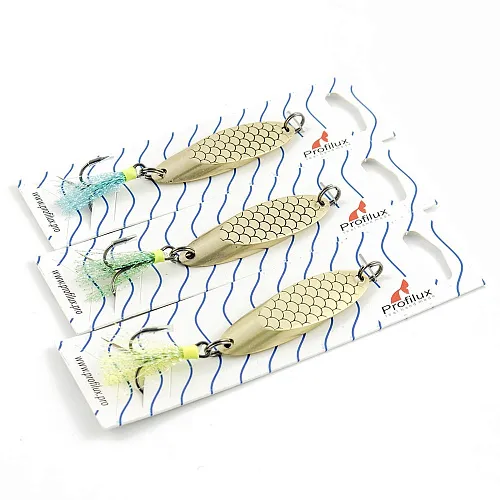 Блесна кастмастер Profilux (21 гр.) цвет 05-м латунь матовая чешуя