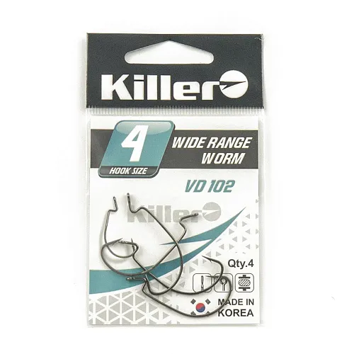 Крючок офсетный Killer Wide range worm № 4