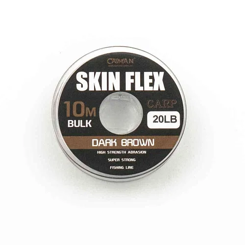 Поводочный материал Caiman Skin Flex в оплетке Dark Brown 10m 20lbs 205859