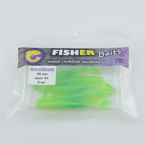 Виброхвост FISHER BAITS Bass Shade 90мм цвет 07 (уп. 5шт)