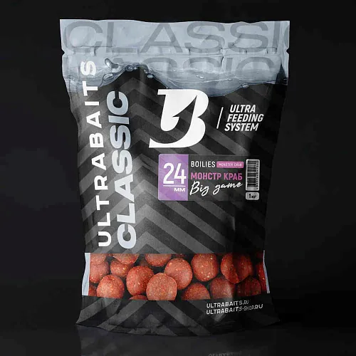 Бойлы прикормочные UltraBaits "Classic" Монстр Краб 1 кг 24 мм