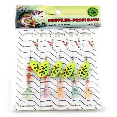 Блесна вращающаяся Profilux Френч 3 (6гр) цв. 219 желтый-салатовый (5 шт в упак.)