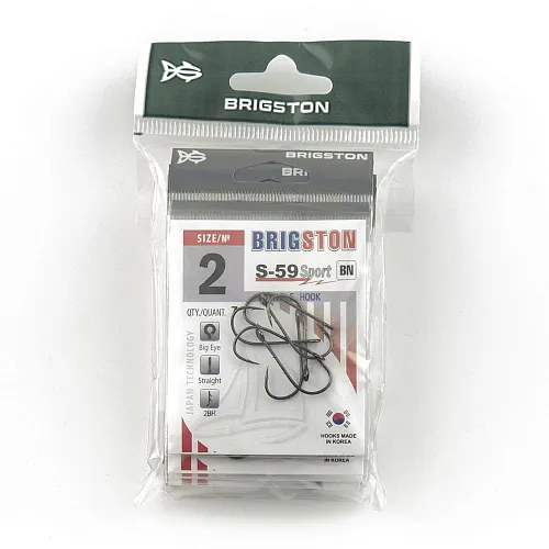 Крючок Brigston S-59 Sport 2BH BN № 2 ( уп. 7 шт.)