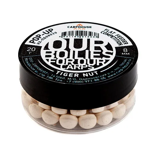 Бойлы Carp House Pop-Up 8 мм Flat Feeder Competition Тигровый орех (Банка)
