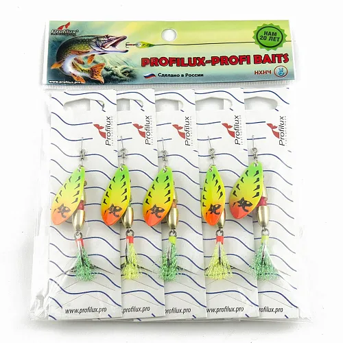 Блесна вращающаяся Profilux Таймень М 12гр цв. 211 регги горизонтальный (5 шт в упак.)