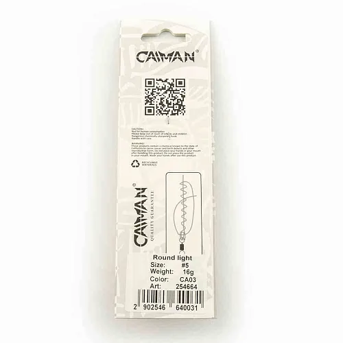 Блесна вращающаяся Caiman Round light 16гр #5 цвет CA03 (5шт в упак.)