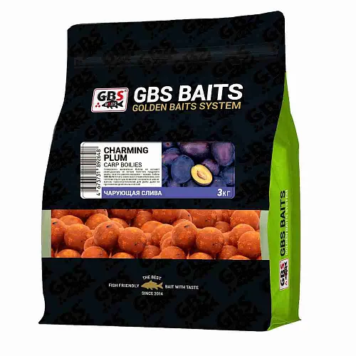Бойлы тонущие GBS Baits 20мм 3кг Charming Plum Слива