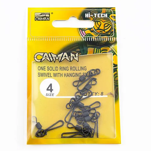 Вертлюг с квик чендж Caiman 216047 Black mat №4 8шт/уп