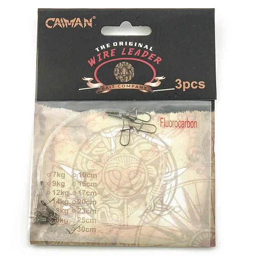 Поводок Caiman Fluorocarbon (3 шт. в уп.) Ф0,55 13 кг 30 см 256506