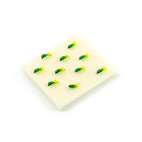 Мормышка вольфрамовая Мастив Микроб 2,5 зеленый+черный, кубик 0,4гр (сырный)