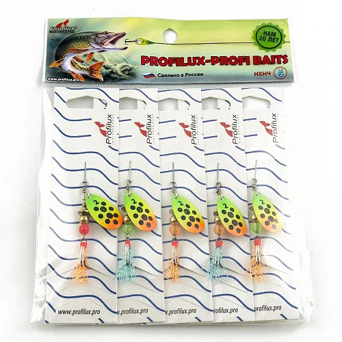 Блесна вращающаяся Profilux Френч 2 (4гр) цв. 211 регги горизонтальный (5 шт в упак.)