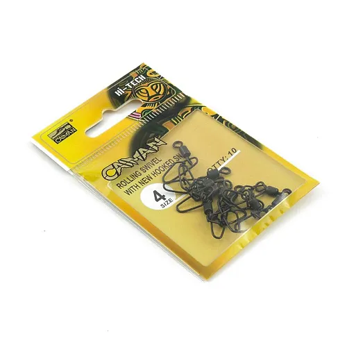 Застежка с вертлюгом Caiman 216013 black mat #4 10шт/уп 