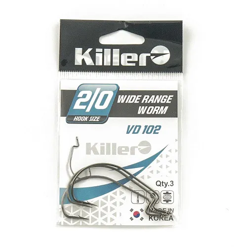 Крючок офсетный Killer Wide range worm № 2/0