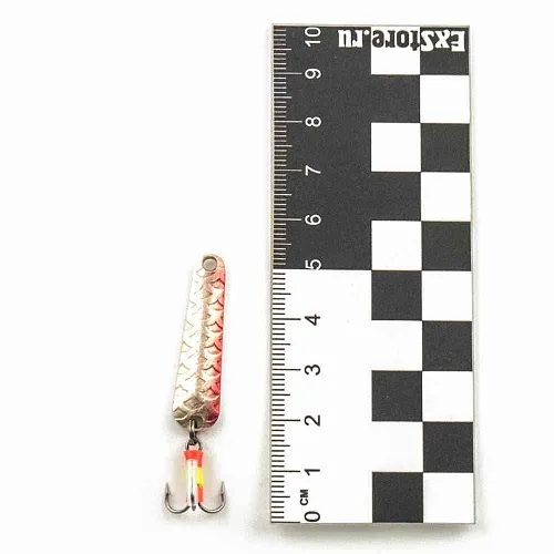 Блесна зимняя Profilux Гробик-спорт Б 3,5гр цв. 09 серебро-вишня, чешуя