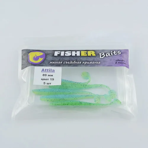 Виброхвост FISHER BAITS Attila 89мм цвет 19 (уп. 5шт)