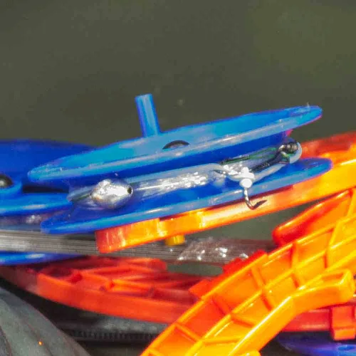 Набор жерлиц "щука" в круглой сумке 10шт оснащенные (РБ)