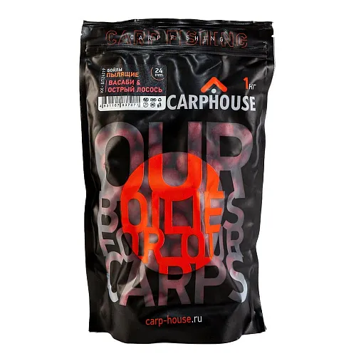 Бойлы Carp House пылящие Wasabi острый лосось 1кг 24мм