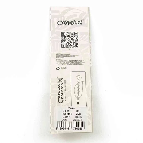 Блесна вращающаяся Caiman Pear 20гр #5 цвет CA95 (5шт в упак.)