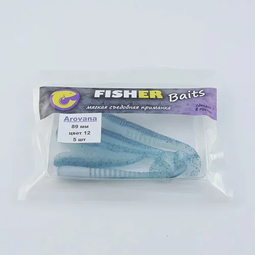 Виброхвост FISHER BAITS Arovana 89мм цвет 12 (уп. 5шт)