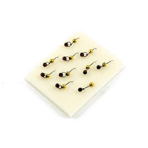 Мормышка вольфрамовая Мастив Дробь-подвеска 3 черный с глазком, латунный шарик 0,45гр (золото) 