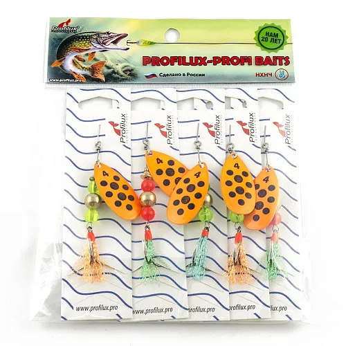 Блесна вращающаяся Profilux Френч 4 (10гр) цв. 214 оранжевый (5 шт в упак.)