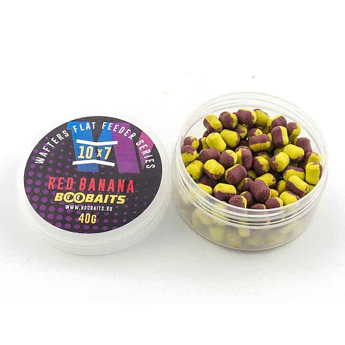 Бойлы BOO Baits Wafters 10x7мм Red банан 40гр банка