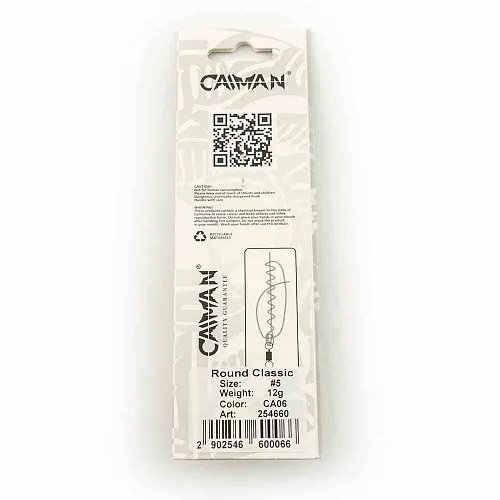 Блесна вращающаяся Caiman Round Classic 12гр #5 цвет CA06 (5шт в упак.)