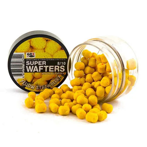 Бойлы нейтральной плавучести (Wafters) GBS Желтая клубника 8х10мм