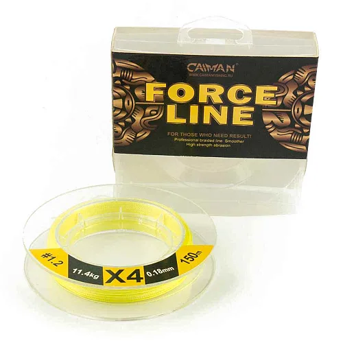 Шнур Caiman Force Line 150м 0,18мм #1.2 жёлтый
