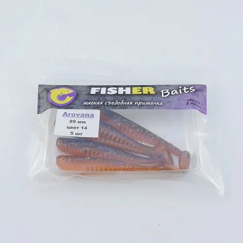 Виброхвост FISHER BAITS Arovana 89мм цвет 14 (уп. 5шт)