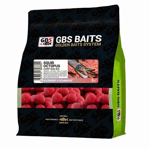 Бойлы тонущие GBS Baits 20мм 3кг Squid Octopus