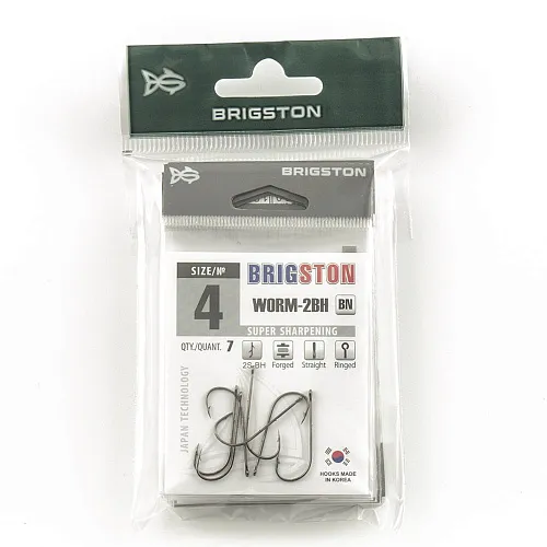 Крючок Brigston Worm 2BH BN № 4 ( уп. 5 шт.)