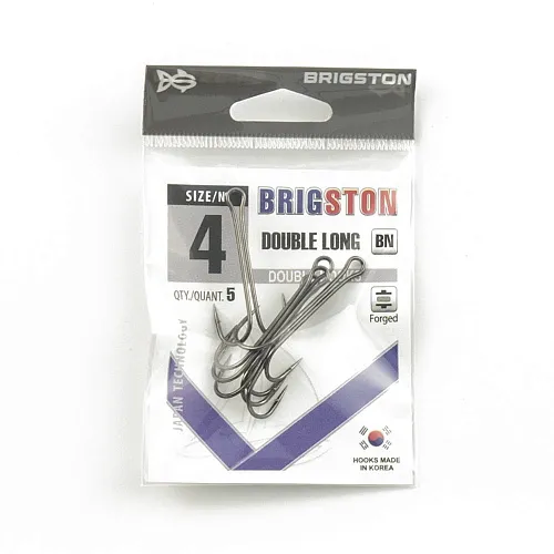 Крючок двойник Brigston Double long № 4 ( уп. 5 шт.)