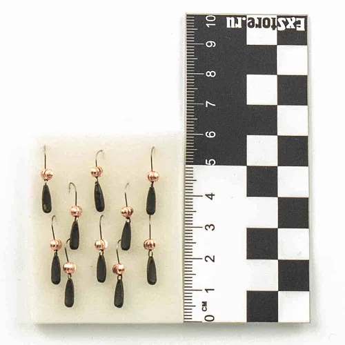 Мормышка вольфрамовая Мастив Дипломат 3 черный, латунь зефирка 0,9гр (розовое золото)
