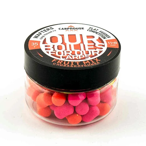 Бойлы Carp House Wafters дамбелс 11*8 мм Fruit mix слива-клубника (Фрукты)
