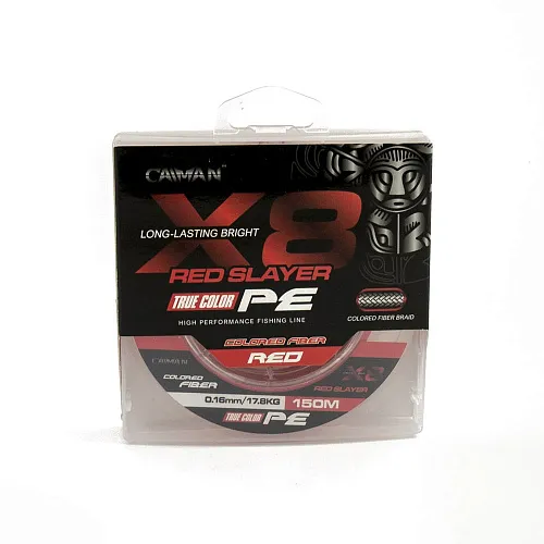 Шнур Caiman 8Х PE Red Slayer 150m 0,16мм