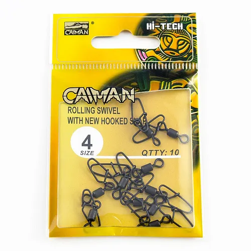 Застежка с вертлюгом Caiman 216013 black mat #4 10шт/уп 