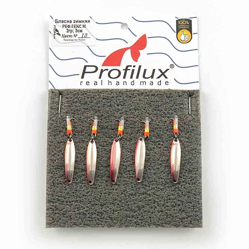 Блесна зимняя Profilux Рефлекс М 2гр цв. 13 серебро-вишня