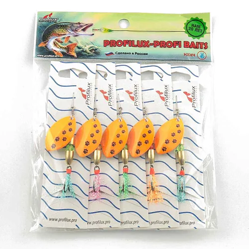 Блесна вращающаяся Profilux Олимпик 4 (10гр) цв. 214 оранжевый (5 шт в упак.)
