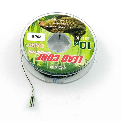 Поводочный материал (lead core) Caiman Soft Flex black+white+green 10m 20lbs 245859