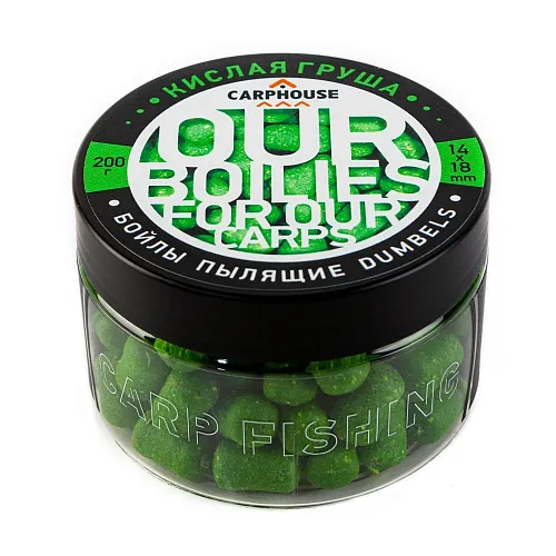 Бойлы Carp House пылящие насадочные дамбелс 14*18 мм Груша (банка 200гр)