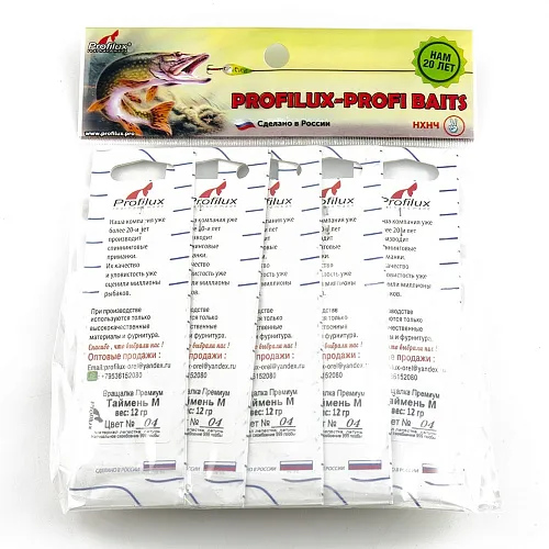 Блесна вращающаяся Profilux Таймень М 12гр цв. 04 серебро чешуя (5 шт в упак.)